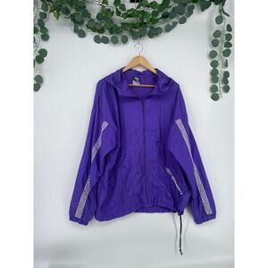VTG 90's UMBRO Purple Unisex Hooded Zipper Windbreaker Jacket L